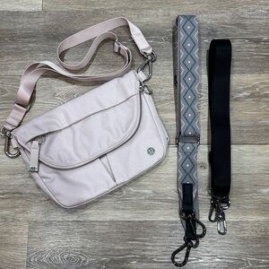 NWOT! lululemon All Night Festival Bag in Cute Light Pink PLUS two more straps!